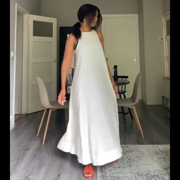 COS Linen Maxi Dress in White - Picture 1 of 6